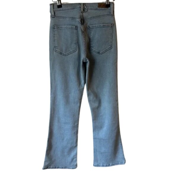 New Le Jean Bella Crop Flare Jeans Light Blue size 32 lightwash denim high rise - Picture 3 of 9